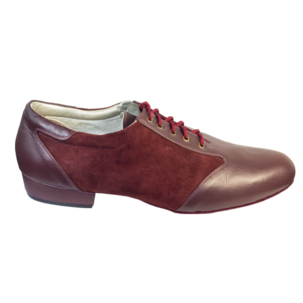 Ref 324 in maroon suede and leather