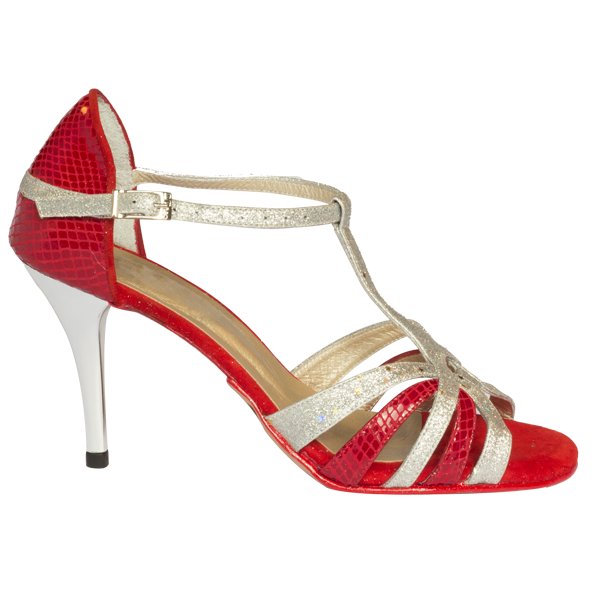 Ref T245C274 Vibranto Shoes in red and silver