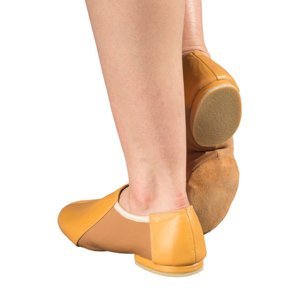 Jazz Shoes Ref 801 in Beige with elastic band.