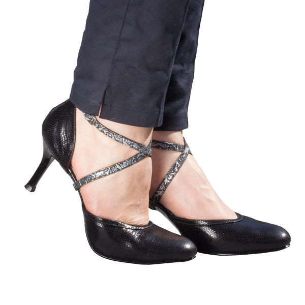Ref 273 high heel shoes in black leather for corporate, office and formal events.
