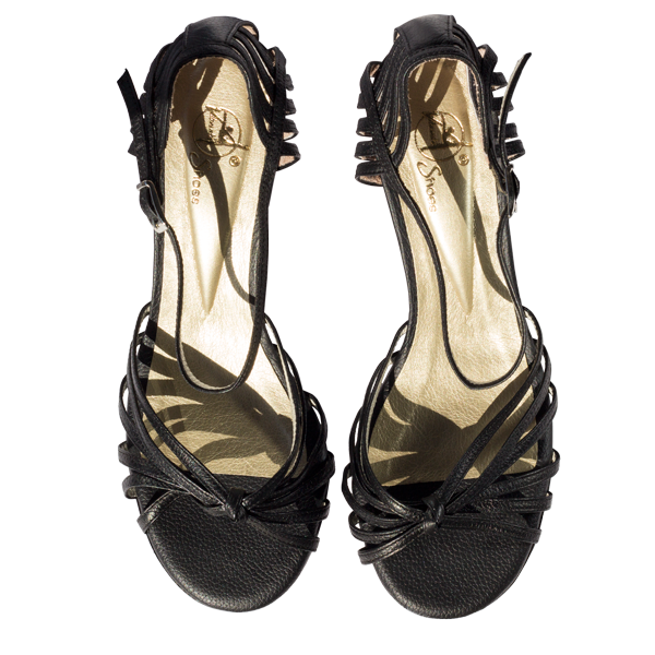Ref 249 Black leather women shoes