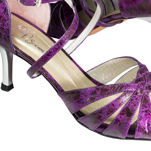 Women Shoes Ref215 purple dalmatian leather